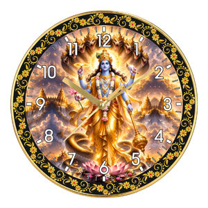 Modern Silent Quartz Personalized Printing Technique Lord Vishnu Wall Clock Spiritual Home Decor for <b>Easter</b> and Valentine's Day - Product Image 5