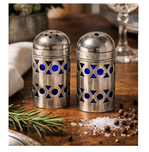 Silver Tabletop Dining Salt Shaker Set of Two Salt <b>Pepper</b> Shaker Handcrafted Design Seasonings Spice Jar With Lids - Product Image 6