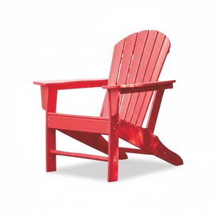 Chaise Adirondack en bois, design rustique d'extérieur, dossier ouvert, pieds effilés, motif graphique par transfert d'eau, durable, pour sols durs, jardin, plage - Product Image 3