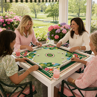 Tapis de Mahjong Américain Personnalisé en Néoprène de 33 Pouces, Antidérapant, Housse de Table Géométrique Carrée pour Clubs de Golf, Cadeau pour Soirée de Jeu, OEM ODM Vente en Gros