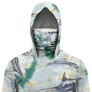 Sweat à capuche de pêche pour hommes, protection solaire, équipement de pêche, vente en gros, vêtements de sport légers pour activités de plein air - Product Image 4