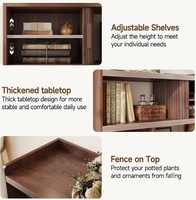Mid-Century Modern Holz-Aufbewahrungsschrank mit Offenen Regalen und Türen für Wohnzimmermöbel
