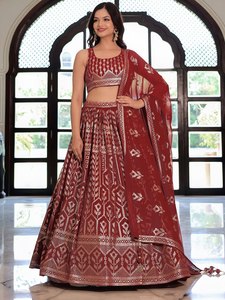 Red Candy Color <b>Sequined</b> <b>Crop</b> <b>Top</b> Matching Skirt Bridesmaid Outfit Scoop Neck Spaghetti Strap Natural Waistline Classic Style - Product Image 4