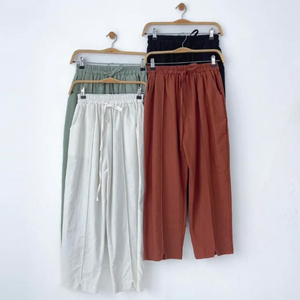 New Fashion Hot Sale <b>Men</b> <b>Trousers</b> High Waist Breathable Cotton Casual Style Straight Pattern Solid Color <b>Men</b> <b>Baggy</b> <b>Trouser</b> - Product Image 2