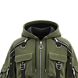 Sudadera con Capucha Táctica Extra Grande Personalizada de Alta Calidad para Hombre y Mujer, Estilo Urbano Cortado, de Algodón Terry - Product Image 4