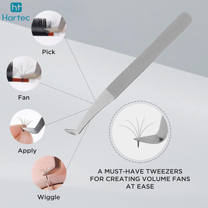High Precision Stainless Steel Eyelash Tweezers Wholesale Professional Beauty Tools for Eyelash Extension Salons & Training - Product Image 2