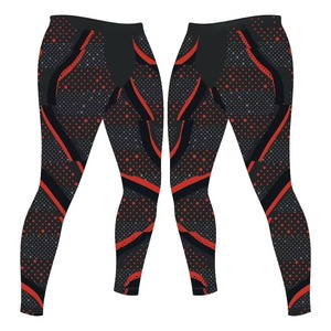 กางเกงเลกกิ้งออกกำลังกายผู้ชายทรงสลิมฟิตเอวยางยืดสีพื้นแบบขายส่งตามสั่ง ระบายอากาศได้ดี แห้งเร็ว - Product Image 4