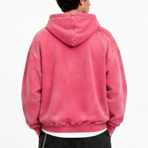 Sudadera con capucha vintage para hombre, estilo streetwear prémium lavado, oversize, casual, de tejido grueso. - Product Image 2
