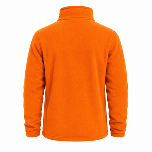 Chaqueta de Forro Polar Naranja para Hombre, Cierre Completo, Cuello Alto, Bordado Frontal con Logotipo Personalizado, Ropa Casual de Invierno, Forro 100% Poliéster con Interior de Algodón - Product Image 2
