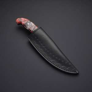 Cuchillo de Caza de Acero de Damasco Hecho a Mano, Espiga Completa, Funda de Cuero, OEM Personalizable, Envío Directo, Grado Industrial - Product Image 4