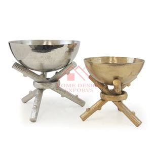 Supports décoratifs en bois de cerf, bol de service, aluminium doré, piédestal en bois de cerf antique, vases à fleurs pour la maison, les hôtels et les restaurants - Product Image 4