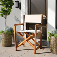 Chaise de directeur moderne et écologique en bois massif et rotin tressé, design contemporain pour salle de bain et extérieur, fabriquée au Vietnam