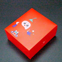 Boîtes en plastique recyclé PET rouge de qualité alimentaire, personnalisables, pliables, pour plats à emporter, couleur CMYK, cadeaux, artisanat