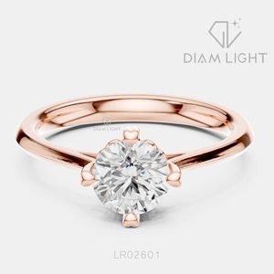 Bague de fiançailles en or blanc 14 carats avec diamant de laboratoire taille ronde, solitaire à 4 griffes, bague de mariage, bijoux fins, certifiée IGI - Product Image 4