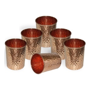 Distinct <b>Copper</b> Drinking Glass Handmade Tumbler Traditional Wellness Vessel Stylish Dining Kitchen Durable Metal <b>Cup</b> - Product Image 2