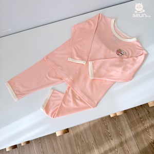 SeunKids Baby Boys Girls Long Sleeve Pajama Set Cotton Cartoon Print Breathable Spring Wear 2pcs - Product Image 1