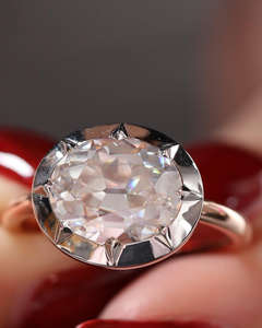 Anillo de Compromiso/Boda Vintage de Oro Rosa y Blanco de 14k con Diamante Cultivado en Laboratorio IGI/GIA, Unisex, Oro Fino, Ideal para Aniversarios y Fiestas - Product Image 2