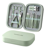 Kit de manucure et pédicure professionnel léger et réutilisable en acier inoxydable de qualité supérieure, 12 pièces, coupe-ongles 4-en-1