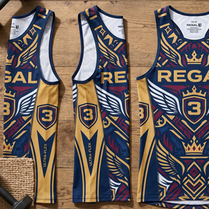 Camiseta sin Mangas Deportiva para Hombre, Marca Regal, con Estampado Geométrico, Sublimada, 100% Poliéster, de Secado Rápido, Cuello Redondo, Compresión - Product Image 3