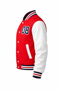 Chaqueta Varsity Personalizada OEM, Chaqueta de Béisbol Letterman, Cuerpo de Lana, Mangas de PU, Botones a Presión, Chaqueta de Invierno - Product Image 3