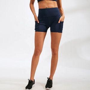Wholesale Women's High Waist Yoga With Pocket Running Training <b>Tight</b> Quick Drying Elastic Fitness Active Yoga Workout <b>Shorts</b> - Product Image 4
