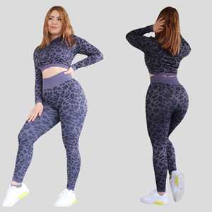 Premium Quality High Quality Leopard Elastic Waist Convertible Straps Custom Sublimated Legging for Women Gym <b>Running</b> Workout - Product Image 2