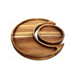 Bandeja Redonda de Madera de Acacia Rústica al por Mayor para Joyería de Cristal y Alimentos, Procedente de Vietnam - Product Image 1