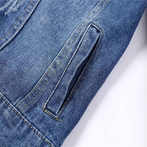 New Style Women's Regular <b>Denim</b> <b>Jacket</b> Crew Neck Long Sleeve Classic Style <b>Vintage</b> <b>Denim</b> <b>Jacket</b> For Ladies - Product Image 6
