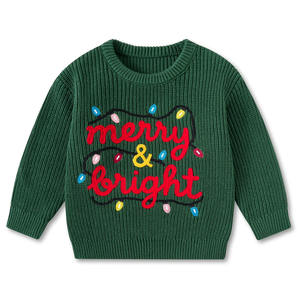 Toddler Teen Unisex Christmas Crew Neck Sweater Plus Size Thick Long Sleeve <b>Pullover</b> Fall Winter Thermal Casual Knitting Cotton - Product Image 5