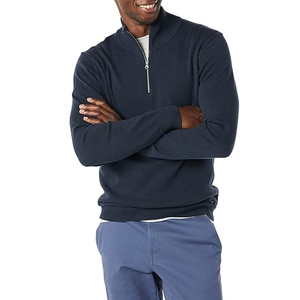 Sweat-shirt à col zippé pour homme, style streetwear, coupe ample, en coton épais, fabrication américaine, personnalisable - Product Image 2