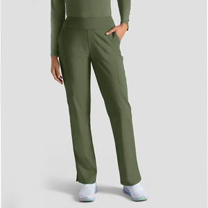 Pantalon de yoga pour femme à 4 poches avec ceinture en tricot, en nylon/coton, respirant et écologique, longueur intégrale, par RAW to FINE - Product Image 1