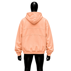 เสื้อฮู้ดคลาสสิคสีพีช ผ้าฟลีซ สีพื้น สวมใส่สบาย ทรงปกติ เหมาะสำหรับฤดูใบไม้ร่วง ทรงหลวม พรีเมียม ไซส์ C - Product Image 2