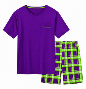T-shirts à manches courtes en coton pur uni et ensembles courts pour hommes OEM, vêtements décontractés en gros, personnalisables par sublimation - Product Image 2