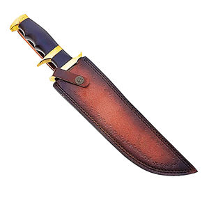 Cuchillo Bowie de Caza Hecho a Mano con Acero de Damasco de Alta Calidad, Hoja Recta con Punta de Lanza y Mango de Madera de Palisandro para Camping - Product Image 6