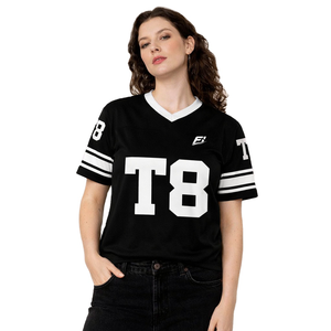 เสื้อเจอร์ซีย์อเมริกันฟุตบอลสำหรับเยาวชน OEM ผ้าโพลีเอสเตอร์ 100% พิมพ์ลายแบบ Sublimation ทรงโอเวอร์ไซส์ ผ้าตาข่าย เสื้อฟุตบอลแนวสตรีทแวร์ - Product Image 3