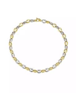 Two-Tone <b>Chain</b> Textured <b>14K</b> <b>Gold</b> Plate Necklace | Macy's - Product Image 1
