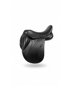 Silla de montar de doma clásica de cuero premium con estructura de madera, cómoda y duradera, equipo de equitación. - Product Image 1