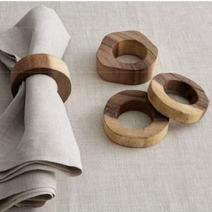 Modern Wooden Napkin Ring Hollow Design 4.5cm Durable <b>Table</b> Decoration Wedding Use - Product Image 6
