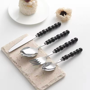 Juego de cubiertos de metal de diseño con mangos de perlas, apto para lavavajillas, perfecto para el hogar, bodas, mesas de comedor, juegos de vajilla. - Product Image 5