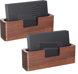 Wood Business <b>Card</b> Stand Creative Home Office Pad Holder Personalized Business <b>Card</b> Storage Rack Engraving Office Supplies - Product Image 1