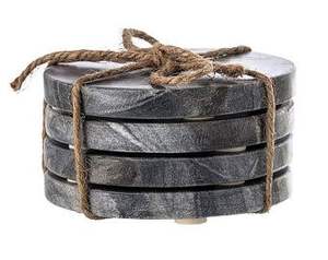 Sous-verres en marbre naturel, forme ronde, cadeau idéal pour les fêtes de déménagement, la décoration d'hôtels et autres articles. - Product Image 2