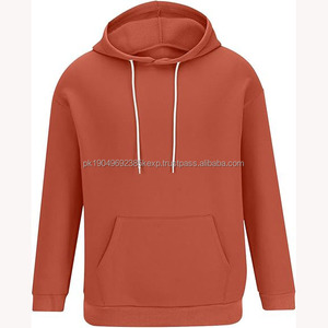 Sweat-shirts à capuche pour hommes en coton 100% imprimé, poids lourd, logo personnalisé, épaules tombantes, sans cordon, uni, motif uni - Product Image 5