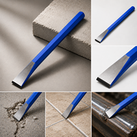 Ciseau plat robuste avec manche hexagonal bleu pour le béton, la maçonnerie, les carreaux, le métal, le bois et les applications de construction générale