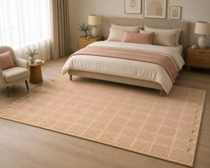 Alfombra de Lana Abstracta Rosa Beige, Suave, Hecha a Mano, Antideslizante, Apta para Mascotas, Alfombra Gruesa para Dormitorio, Sala de Estar, Alfombra Moderna para Interiores y Exteriores - Product Image 2