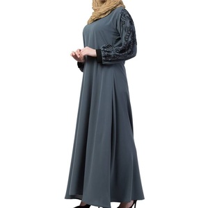 Fashionable Open Women Casual Modest Straight Maxi Chiffon Abaya Custom Wholesale Islamic Clothing Plus Size 100% Silk Abayas - Product Image 3