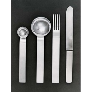 Vente en gros de couverts personnalisés plaqués or, nouveau design de vaisselle en acier inoxydable, cuillère, couteau et fourchette pour la rentrée scolaire - Product Image 2