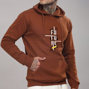 Sudadera con capucha extragrande de invierno para hombre, estilo hip hop urbano, con logo bordado, forro polar francés, teñido liso, a precio económico. - Product Image 3