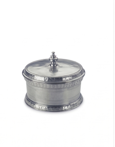 Custom Traditional Engraved <b>Silver</b> Metal Date And Dry Fruit Storage Box Round Decorative Snack Container - Product Image 1