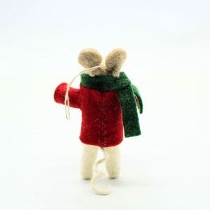 Handmade Needle Felted Mouse Christmas Tree Hanging Ornament <b>Wool</b> Felt Animal Decoration - Product Image 5