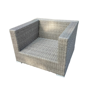 Conjunto de Sofá de Ratán Contemporáneo para Exteriores con Mesa de Centro de Vidrio, Muebles de Jardín Impermeables, Cojines Negros, Mimbre de PE Resistente a los Rayos UV - Product Image 4